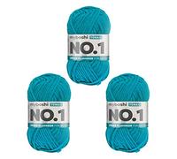 myboshi No.1 Wolle zum Häkeln und Stricken, Schnellstrickgarn, langlebige Mützenwolle, Strickwolle, Häkelwolle, mulesing-frei, langlebige Mützenwolle, Mulesing-frei, 50g, Ll 55m Blau (Türkis) 3 Knäuel