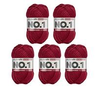 myboshi Strick- und Häkelgarn, Modell No.1 mit Merinowolle, dickes Garn, Acrylharz, Weinrot, 5_Knäuel