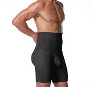 MYENA Herren Body Shaper Shorts 4xL-6XL, gepolsterte Kurze Shapewear Shorts Butt Booster Unterwäsche Hip-up Body Shaeper Boxer,Schwarz,6XL