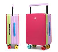 MYER Mehrfarbiges Dopamin-Handgepäck mit breitem Griff, Handgepäck, ohne Reißverschluss, 55,9 x 35,6 x 22,9 cm, von Fluggesellschaften zugelassen, mit Wechsler, 50,8 cm Handgepäck, Reisekoffer mit