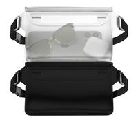 MyGadget 2X wasserdichte Taschen [ 22 x 15.5 cm ] - IPx8 Waterproof - Bauchtasche mit dreifach verschließbaren Verschluss & verstellbaren Gurt in Transparent & Schwarz