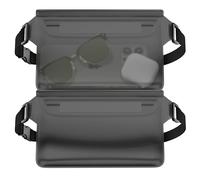 MyGadget 2X wasserdichte Taschen [ 22 x 15.5 cm ] - IPx8 Waterproof - Bauchtasche mit dreifach verschließbaren Verschluss & verstellbaren Gurt in Grau