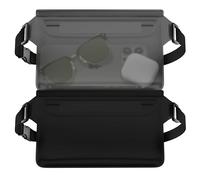 MyGadget 2X wasserdichte Taschen [ 22 x 15.5 cm ] - IPx8 Waterproof - Bauchtasche mit dreifach verschließbaren Verschluss & verstellbaren Gurt in Schwarz/Grau