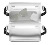 MyGadget 2X wasserdichte Taschen [ 22 x 15.5 cm ] - IPx8 Waterproof - Bauchtasche mit dreifach verschließbaren Verschluss & verstellbaren Gurt in Transparent