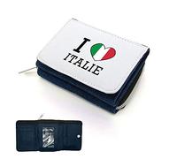 Mygoodprice Geldbörse mit Klappe, Motiv: Flagge I Love Italien, Jean, one size, 2-lagig