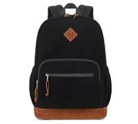mygreen Corduroy Schulrucksack Mädchen Retro Rucksack Teenager Leichter Daypack für Schule & Alltag Schwarz