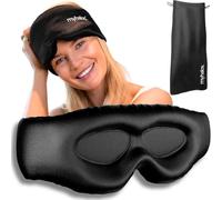 MyHalos® 3D Schlafmaske aus Seide mit Augenmuscheln - Verdunkelung Schlafmaske für Damen & Herren - Augenmasken für überall Schlafen - Verdunkelung Augenmaske Maulbeerseide Augenschlafmaske für Damen