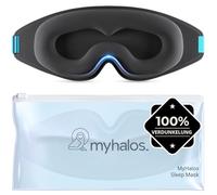 MyHalos 3D Schlafmaske mit Augenmulden - Augenmaske zum Schlafen ohne Augendruck, ideal für Seitenschläfer & Wimpernverlängerung, verstellbar, mit Etui für Reisen