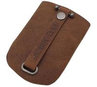 myledershop Büffel-Vollleder Schlüsselglocke mit einen ein- und ausziehbaren Schlüsselring in Braun oder Cognac (Cognac)