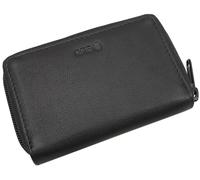 myledershop Echt Leder Kredit- und Visitenkartenetui 13 Fächer mit RFID & NFC Schutz in Schwarz (Schwarz)