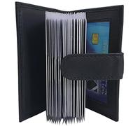 myledershop XXL Kalbsleder Kreditkartenetui/Kartenetui/Visitenkartenetui/Scheckkartenetui/Kartenmäppchen MJ-Design-Germany mit RFID & NFC Schutz (Schwarz)