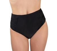 MYLILY Bikini Hose Damen mit Raffungen| Bikini Hose Damen Schwarz | Shape Bikini Unterteil | High Waist Bikinihose | Bikini mit hohem Bund (L)