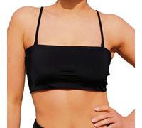 MYLILY Bikini Oberteil | Damen Bandeau Top | Abnehmbare und Trägerlose Träger | Schwarz (XS)