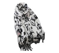 MYLLJBD Damen schals Frauen Florales Künstliches Kaschmirschal, Reversibler Schal, Übergroßer Warmer Winterschal -weiß-67 * 180