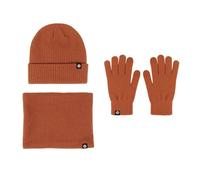 MYLLJBD Mütze Schal Set Mädchen 3 In 1 Wintermütze, Mütze, Schal, Handschuhe, Thermo-strickmütze, Weich Gebürstetes Innenfutter, Elastischer Rundhals, Verdicken-orangefarbene Farbe