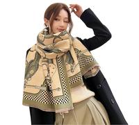 MYLLJBD Schal Winter Nachahmung Kaschmirschal Für Frauen, Jacquard -schal, Modisch Und Vielseitig, Warmer Und Plüschiger Schal Für Frauen, Geschenk-grün