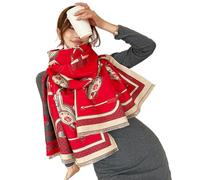 MYLLJBD Schal Winter Nachahmung Kaschmirschal Für Frauen, Jacquard -schal, Modisch Und Vielseitig, Warmer Und Plüschiger Schal Für Frauen, Geschenk-rot