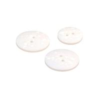 MYMERCERIE 3 runde Knöpfe aus recyceltem Kunststoff, 2 Löcher, weiß, Größe 20 mm