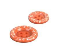 MYMERCERIE 3 runde Knöpfe aus recyceltem Kunststoff, 4 Löcher, orange, Größe 20 mm