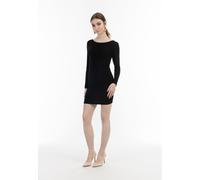 MyMo Strick Langarmkleid mini Damen schwarz, M/L