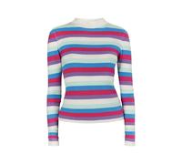 Mymo Rippstrickpullover Damen Wollweiß Mehrfarbig XS