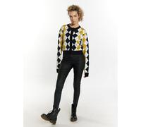 Mymo Strickjacke Damen Schwarz Weiss Mehrfarbig M