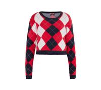 Mymo Strickpullover Damen Schwarz Rot Mehrfarbig XL