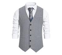 Mymyguoe Anzugweste Für Herren Casual Businessweste Klassiche Smoking Anzug Weste Elegant Formale Hochzeit Groomsmen Herrenweste Slim Fit V-Ausschnitt Trachtenweste Trachtengilet Kellner Uniform