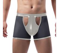 Mymyguoe Boxershorts Herren Erotischer Höschen Unterhosen mit Front-Reißverschluss elastische und schnelltrocknende Boxershorts Weich und Atmubgsaktiven Unterhose Clubwear