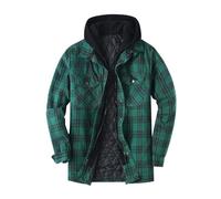 Mymyguoe Flanell Winterjacke Herren Dicker Warme Kapuzenjacke Mit Kapuze Sweatjacke Winterjacke Zipper Hoodie Holzfällerhemd Winter Flanelljacke Fleecejacke Mit Kapuze Kariert Holzfällerjacke