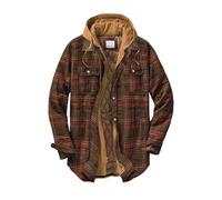 Mymyguoe Flanell Winterjacke Herren Dicker Warme Kapuzenjacke Mit Kapuze Sweatjacke Winterjacke Zipper Hoodie Holzfällerhemd Winter Flanelljacke Fleecejacke Mit Kapuze Kariert Holzfällerjacke