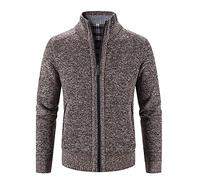 Mymyguoe Fleecejacke Herren Cardigan Strickjacke Strickmantel Dirndl Modern Trachten Übergangsjacke Stehkragen Trachtenjacke Trachtenjanker Oktoberfest Outfit Sweatjacke Vintage