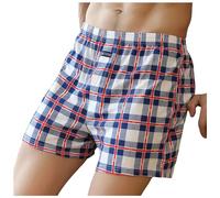 Mymyguoe Kariertes Schlafshorts Herren Schlafanzughose Elastischer Bund Unterhosen Unterwäsche Kurz Pyjamahose Shorty Nachtwäsche Atmungsaktiv Weich Loungehose Schlafhose Baggy Freizeithose