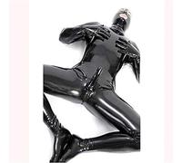 Mymyguoe Katzenanzug Herren Glänzende Overall Gummi Kleidung Erotische Sexy Playsuit Jumpsuit Clubwear Kostüm Lederhose Wetlook Leder Ganzkörper Catsuit Latex Enger Reißverschluss Jumpsuit