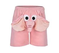 Mymyguoe Lustig Schlafanzughose Herren Screaming Couple Flying Elephant Shorts Heimshorts Casual Shorts Cartoon Schwein Shorts Kurz Flanellshorts Pyjamahose Kurz Elefantenhose Lässige Lose
