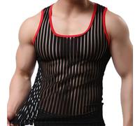 Mymyguoe Mesh Durchsichtig Tank Top Herren Sexy Tanktop Durchsichtige Clubwear Netz Muskelshirt Atmungsaktiv Oberteil Rundhals T Shirt Tanktops Tops Muskel Netzoberteil Netzunterhemd