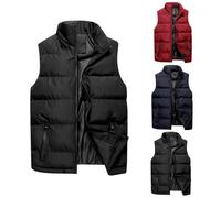 Mymyguoe Steppweste Herren Warm Puffer Weste Ärmellos Stehkragen Softshelljacke Arbeitsweste Sportweste Winddichte Outdoorjacke Thermoweste Einfarbig Leicht Herrenwesten Übergangsweste