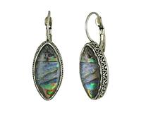 Mypace 925 Silber Gold Set Creolen hängende Ohrringe Für Damen Böhmische ethnische Art-bunte Muschel-geometrische Tropfen-runde Ohrring-Damen (A)