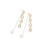 Mypace 925 Silber Gold Set Creolen hängende Ohrringe Für Damen Mode tTend Lange Quaste Kreis Ball Quaste Ohrringe Schmuck