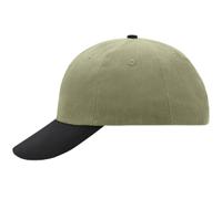 myrtle® beach 6 Panel Raver Cap MB6111, khaki/schwarz 1 Stück, Farbe: khaki/schwarz