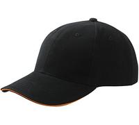 Myrtle Beach 6 Panel Sandwich Cap in Kontrastfarben Gr. One Size, Multicoloured - Black/Orange