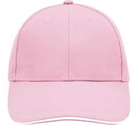 myrtle beach 6 Panel Sandwich Cap | light-pink/white