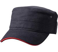 Myrtle Beach Cap Military Sandwich, black/red, one Size, MB6555 blrd