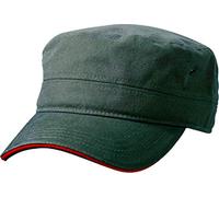 Myrtle Beach Cap Military Sandwich, olive/red, one Size, MB6555 olrd
