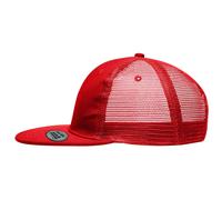 Myrtle Beach (Daiber) Kappe mit geradem Schirm und Netz MB6509 - Rot | uni