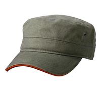 Myrtle Beach (Daiber) Military-Sandwich-Basecap MB6555 - Olivgrün / rot | uni