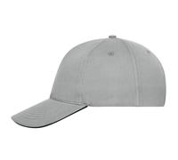 Myrtle Beach (Daiber) Sandwich-Kappe aus Bio-Baumwolle MB6238 - Hellgrau / schwarz