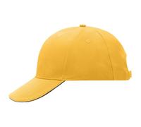 Myrtle Beach (Daiber) Werbliche 6-Panel Sandwich-Cap MB024 - Goldgelb / dunkelblau | uni