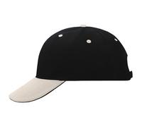 Myrtle Beach (Daiber) Werbliche 6-Panel Sandwich-Cap MB024 - Schwarz / beige / schwarz | uni