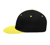 Myrtle Beach (Daiber) Zweifarbige Kappe Flatpeak MB6581 - Schwarz / sonnengelb | uni